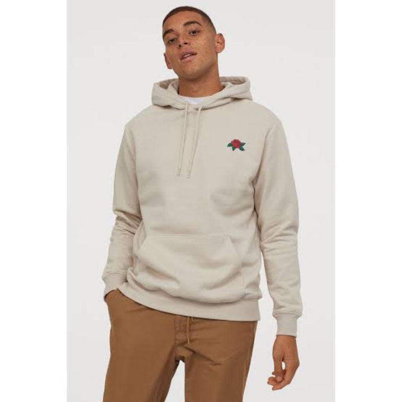 Beige hoodie clearance with roses