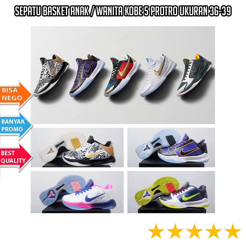Jual Sepatu Basket Anak dan Wanita Nike Kobe 5 Protro Ukuran 36 39