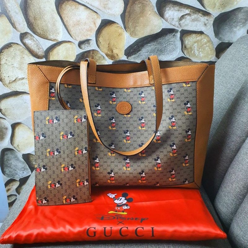 Jual GUCCI x Disney Mickey Mouse Print Tote bag with mini