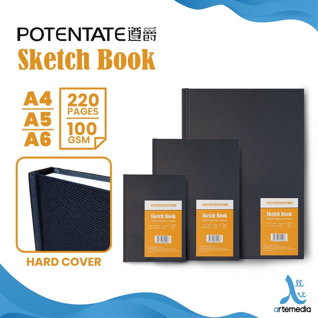 Jual Potentate Hard Cover Stitch Bound Sketchbook Buku Sketsa