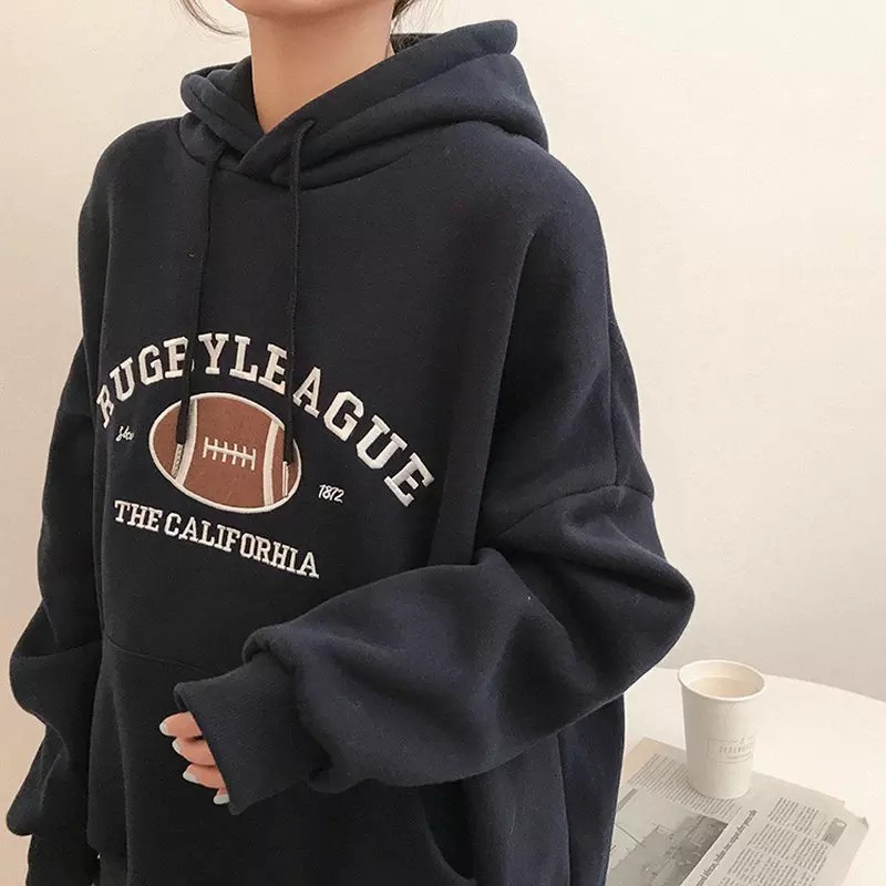 Jual [COD] RUGBY LEAGUE HOODIE SWEATER OVERSIZE WANITA UNISEX - SWEATER  SWEATSHIRT HOODIE OVERSIZE FLEECE TEBAL HALUS KEKINIAN | Shopee Indonesia