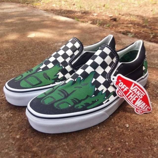 Jual Sepatu Vans Slip On Slop Checkerboard Catur Hulk Marvel