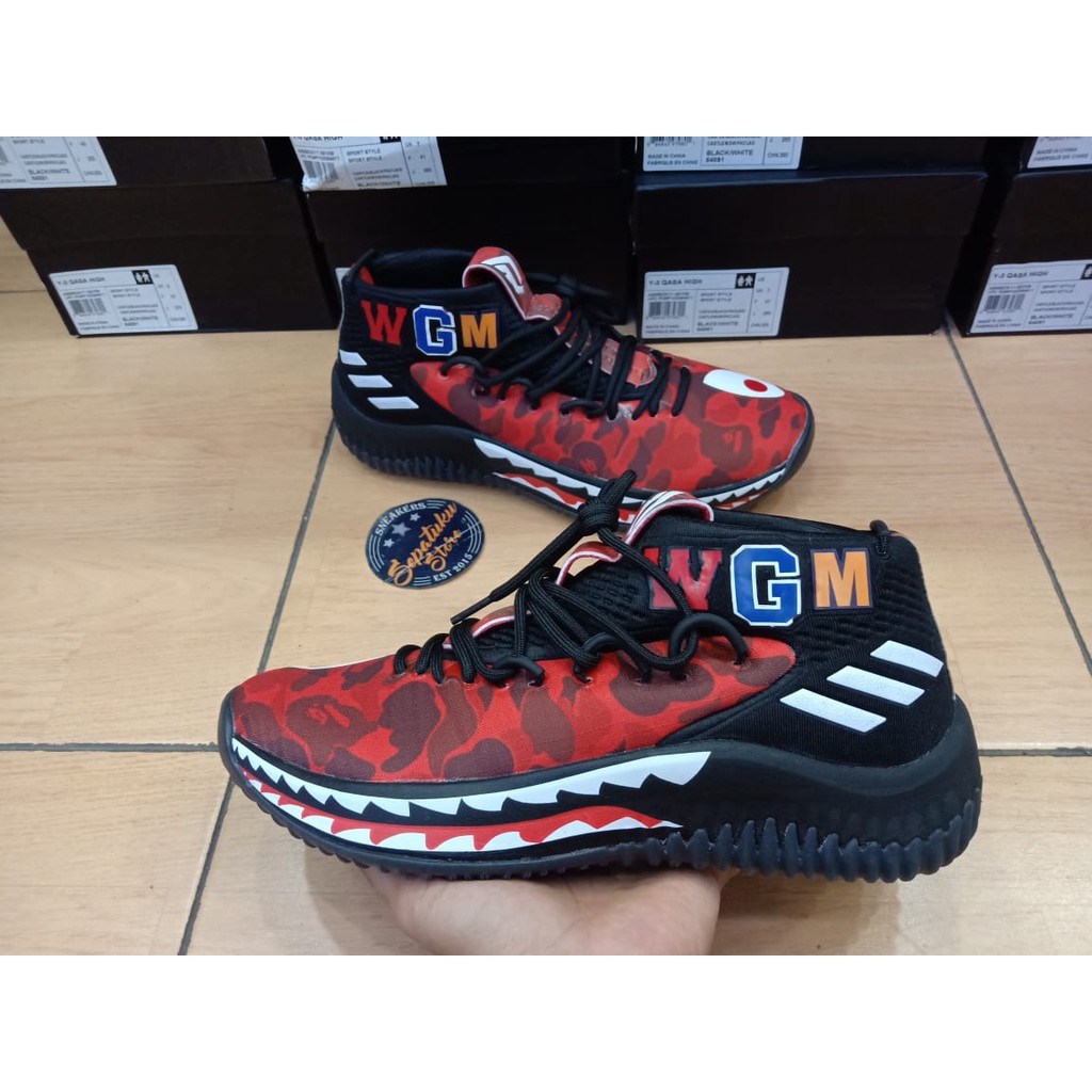 Jual Sepatu Adidas Dame 4 Bape Wgm Red Camo Black Red Premium