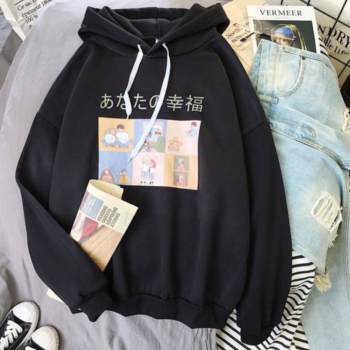 Hoodie oversize wanita online shopee