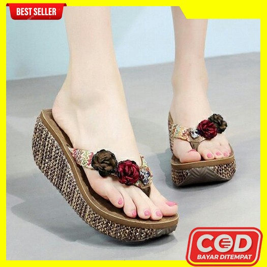 Sandal wedges hot sale wanita shopee