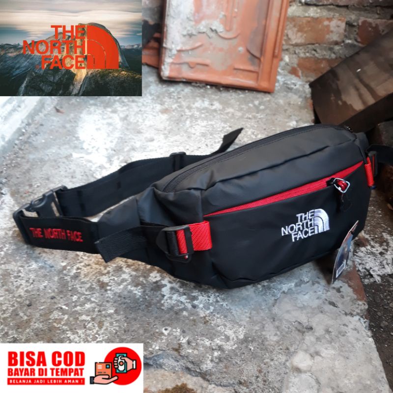 Jual TAS SELEMPANG PRIA WAIST BAG TNF THE NORTH FACE WATERPROOF