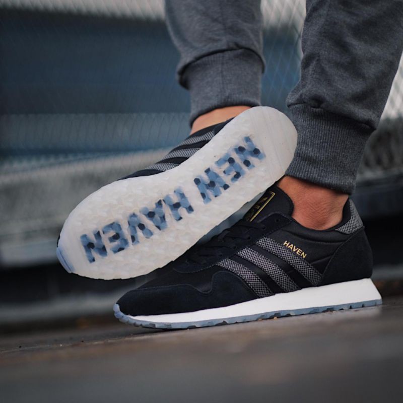 Adidas New Haven Black Grey Original