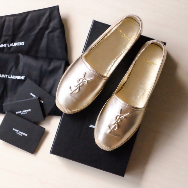 Gold store ysl espadrilles