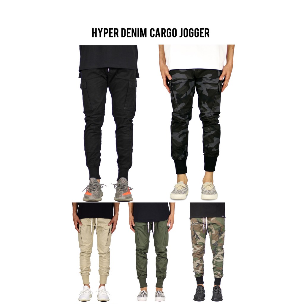 Hyper denim best sale black cargo joggers