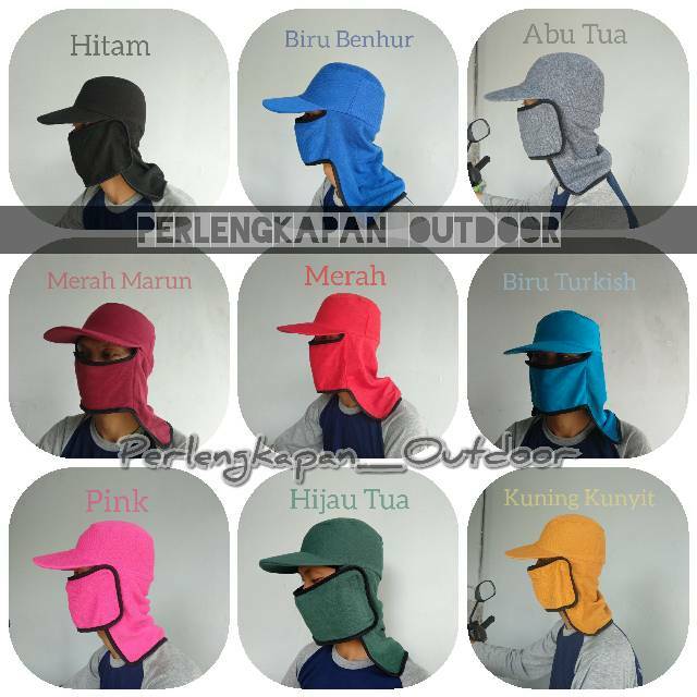 Jual Topi Jepang Masker Loreng Premium Double Fleece Topi Mancing