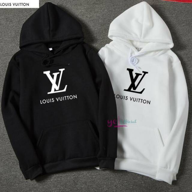 Hoodie Nike X LV Louis Vuitton Cream, Fesyen Pria, Pakaian , Baju