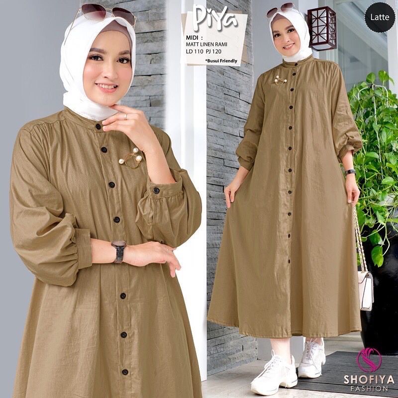 Jual COD Piya Midi Dress Fashion Muslim Terbaru Mini Dress