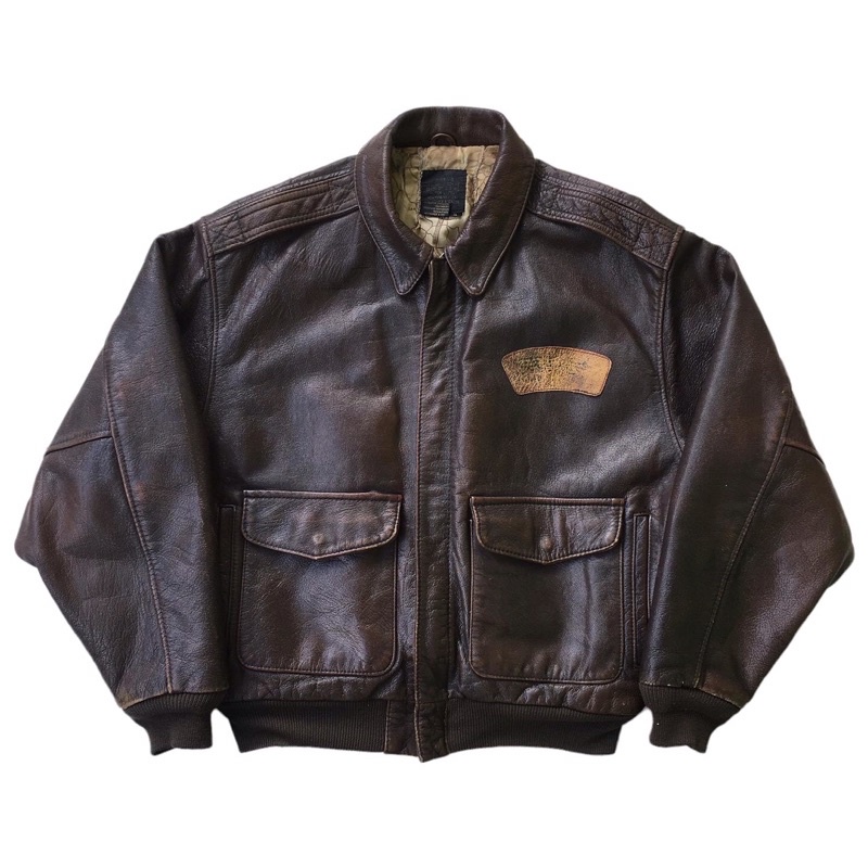 Jual Vintage 80s Avirex Type A2 Leather Flight Jacket Shopee