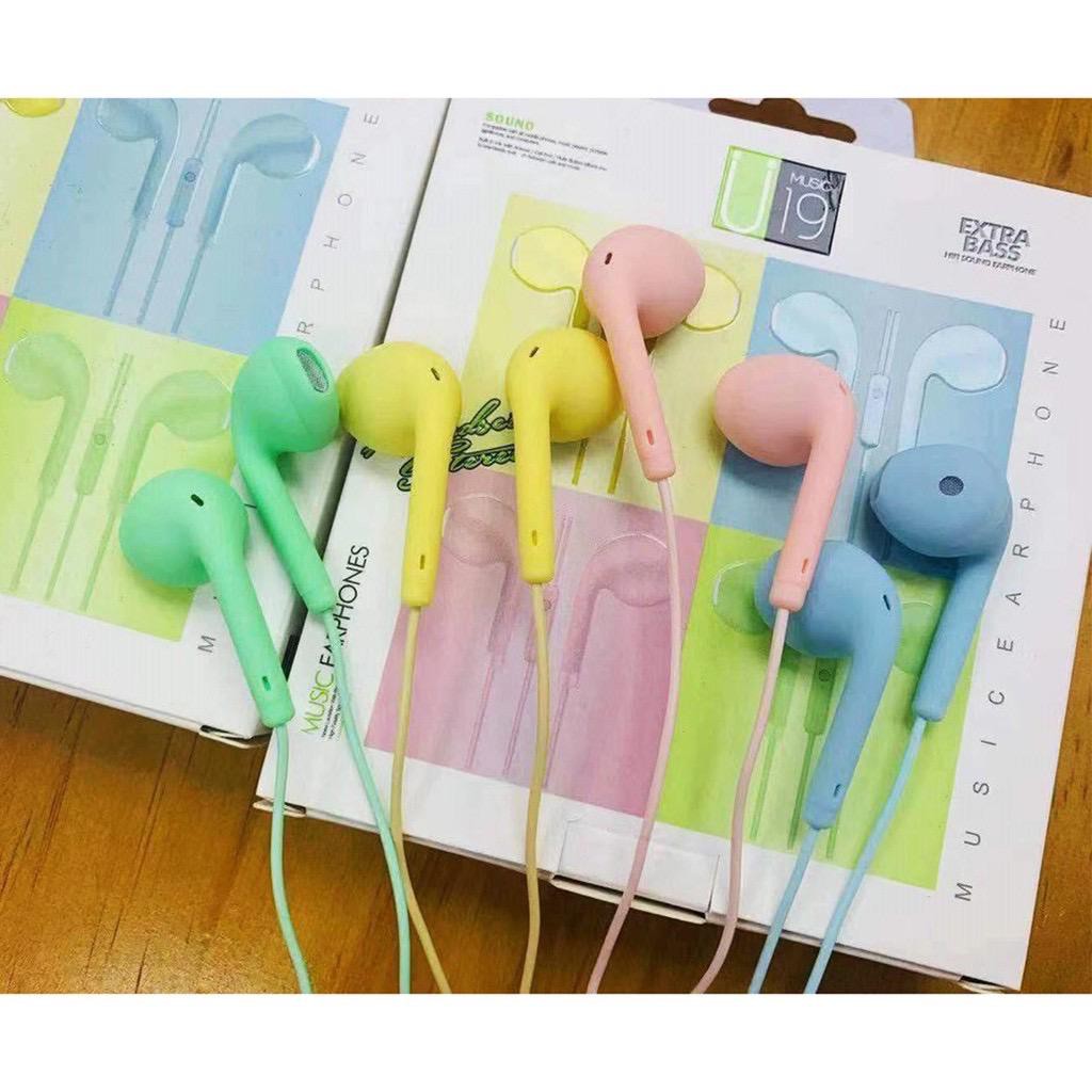 Jual Headset Macaron U19 Stereo Earphone Handsfree Macaron