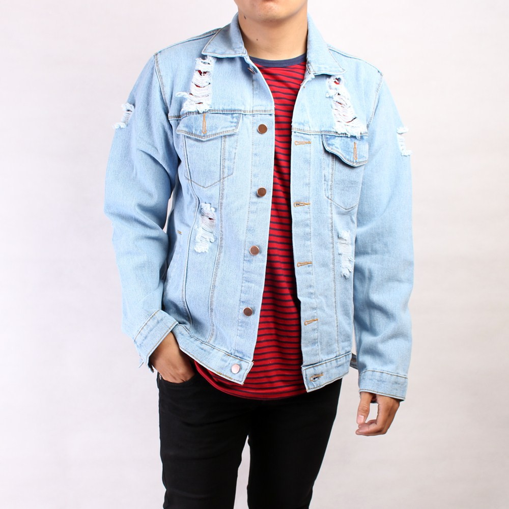 Ripped sale jeans jaket