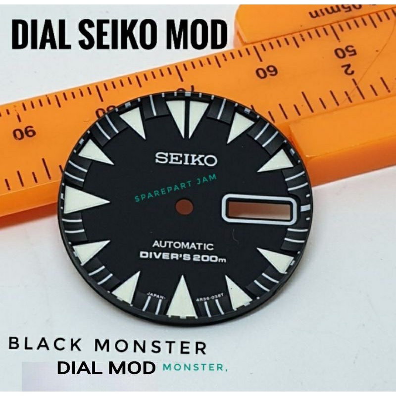 Dial Seiko Mod Diver Scuba Monster Black Dial