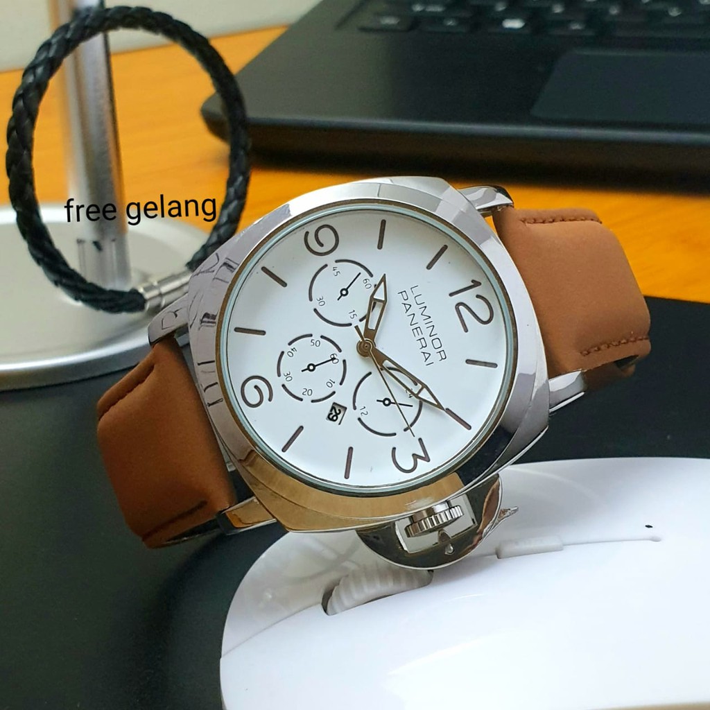 Jual JAM tangan pria luminor panerai crono variasi tgl aktif fre