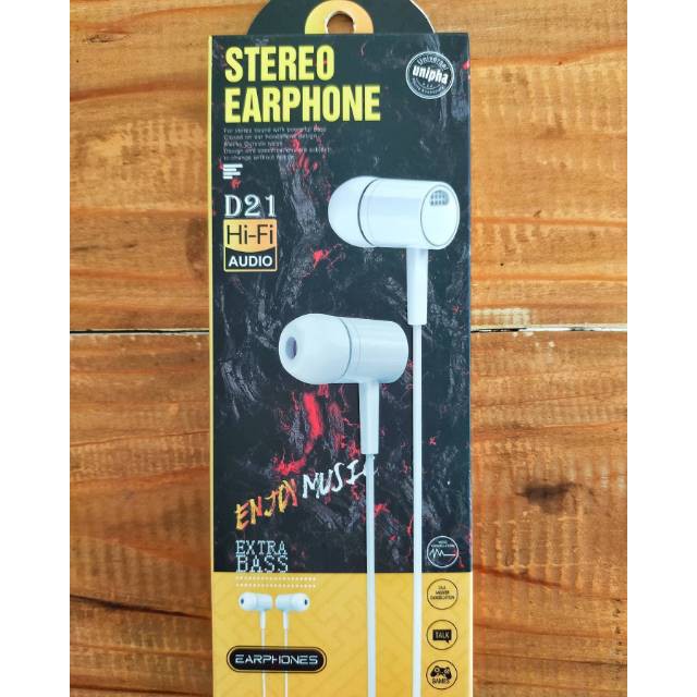 Stereo best sale earphone d21