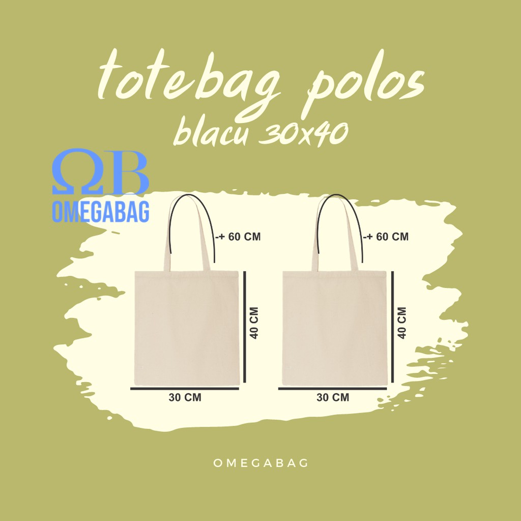 Jual TOTE BAG POLOS BLACU PREMIUM 30X40 Shopee Indonesia