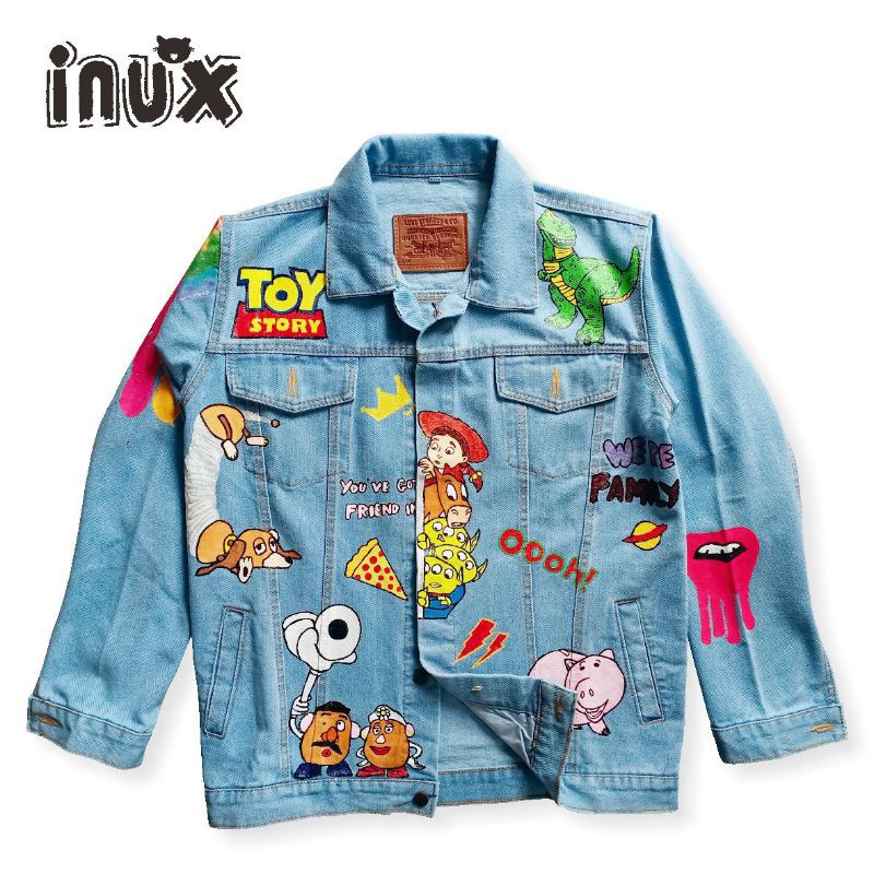 Jual JAKET JEANS PRIA WANITA UNISEX DENIM JACKET CUSTOM TOY