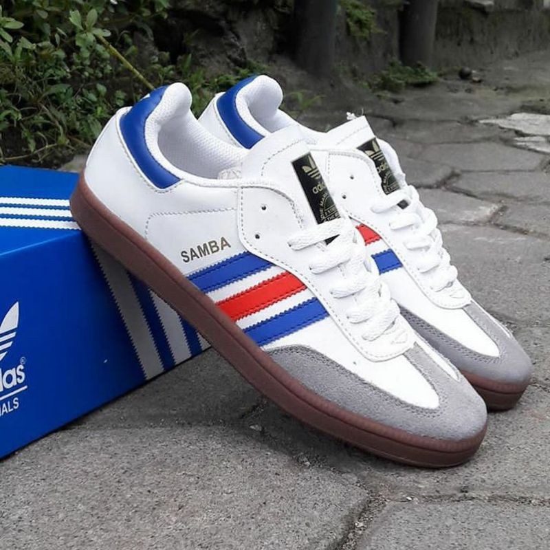 Red white and blue adidas sambas online