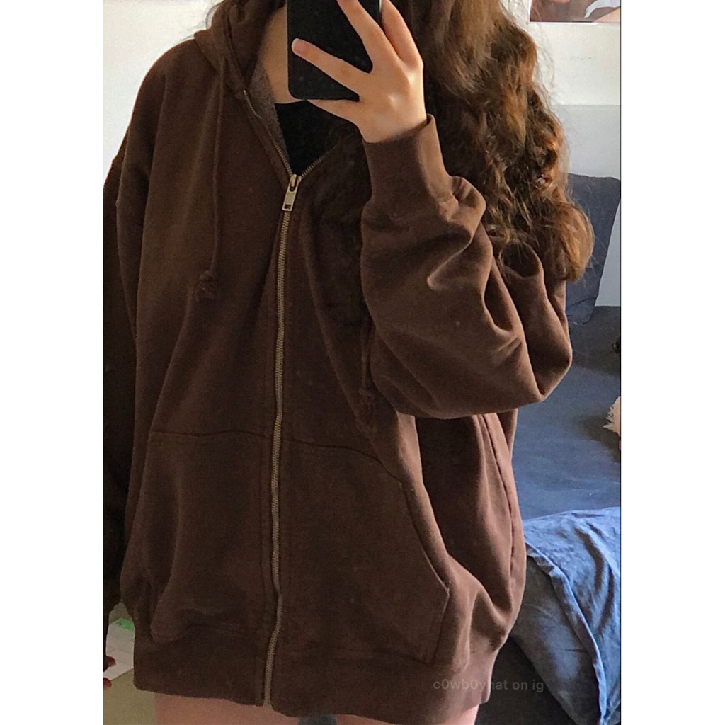 brandy melville brown carla christy hoodie regular fit y2k vintage