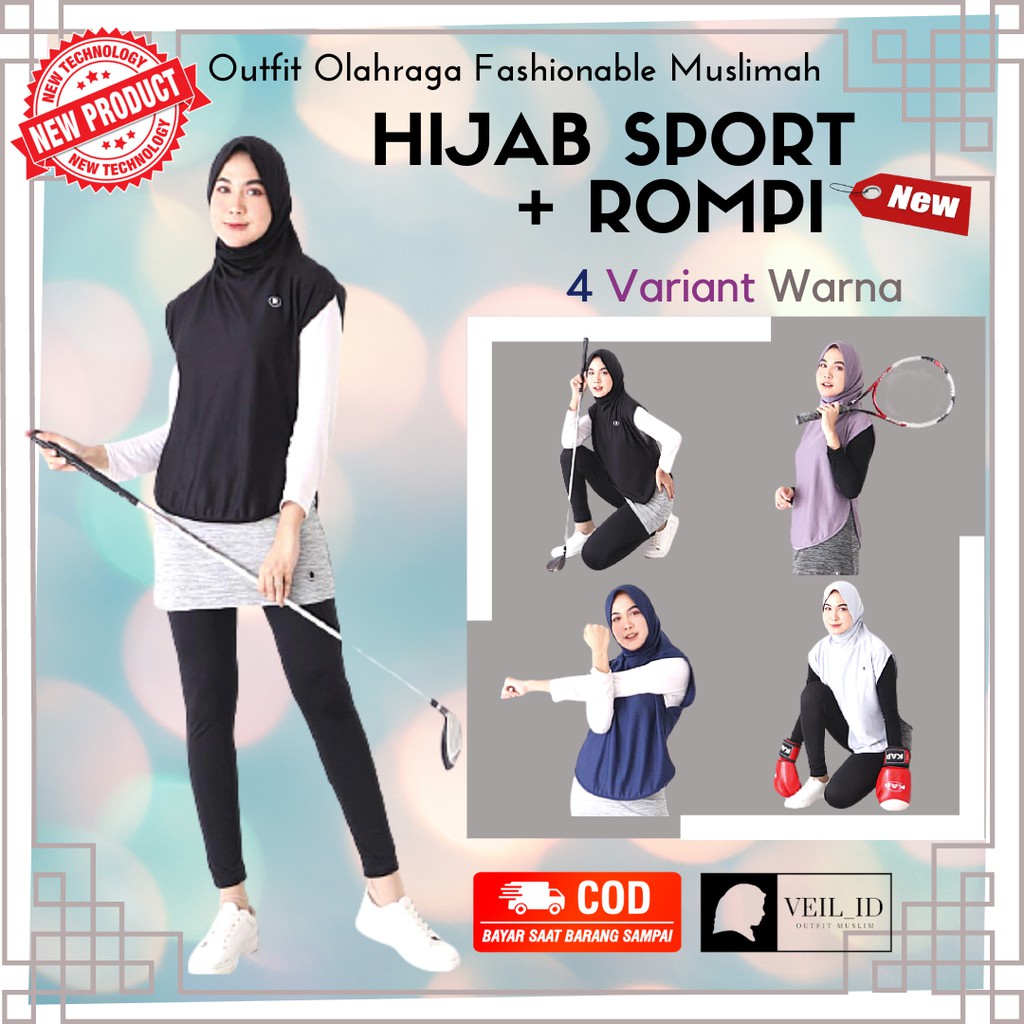 Rompi Cardigan Hijab Sport #bajuolahraga #bajuolahragamuslimah #bajuol