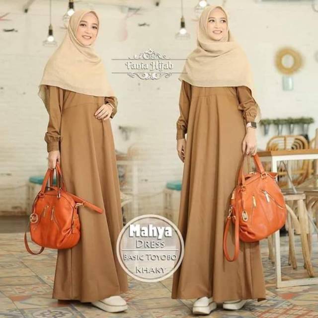 Dress 2025 warna khaki