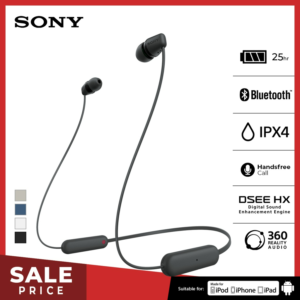 Jual SONY WI C100 In Ear Wireless Bluetooth Headset With