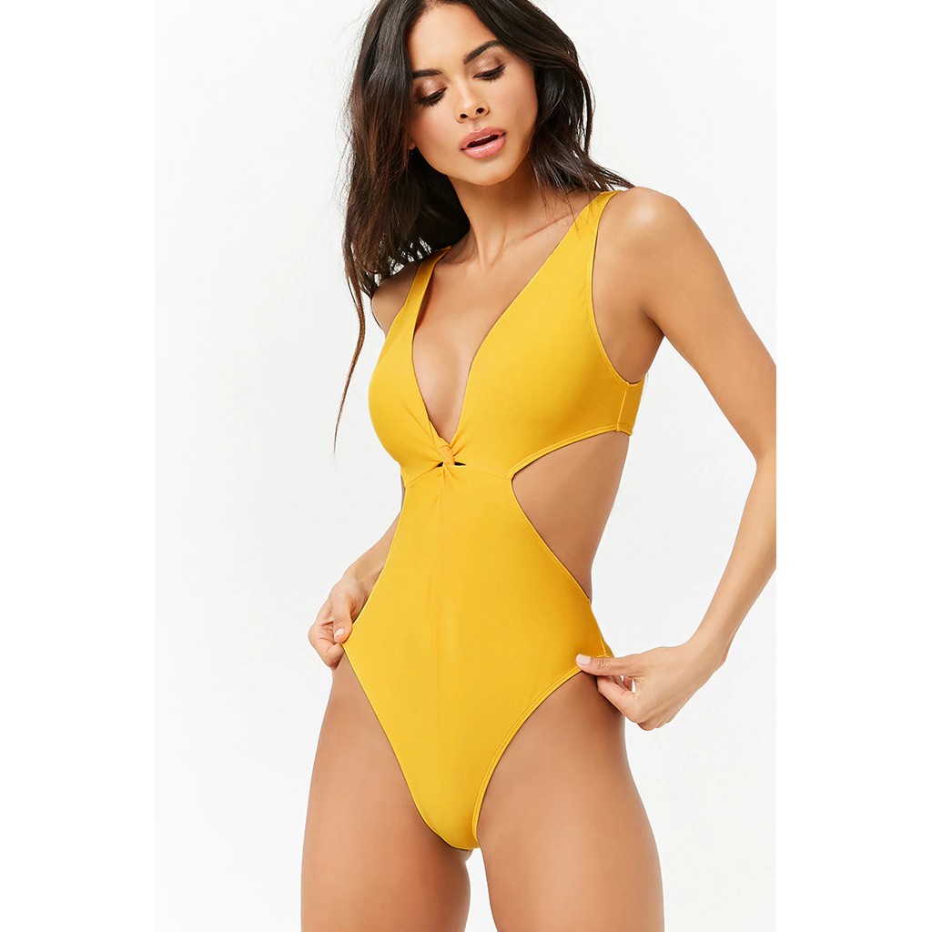 Jual Forever 21 Bikini Yellow One Piece Shopee Indonesia