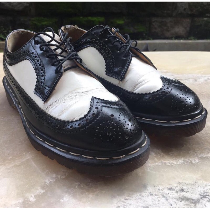 Doc martens black 2024 and white brogues