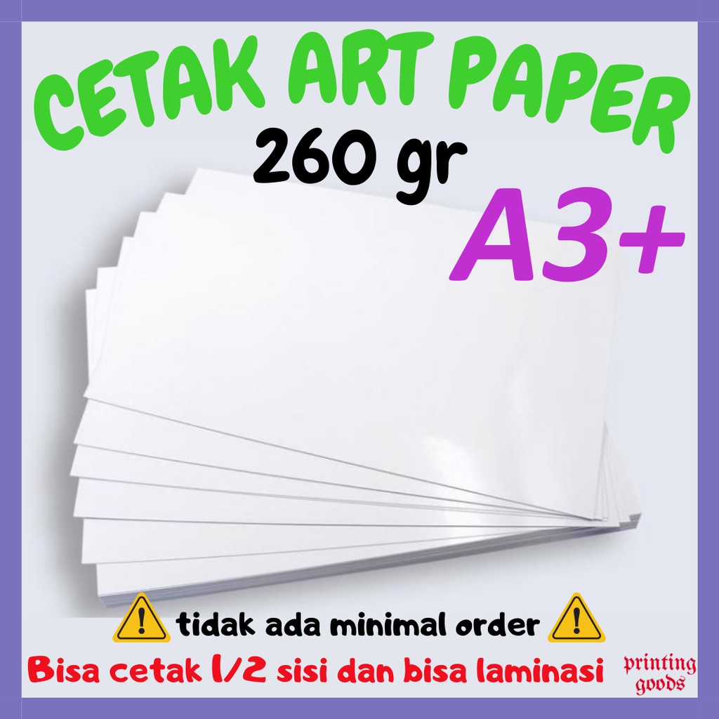 Jual CETAK ART PAPER 260g A3+ / AP 260 gram