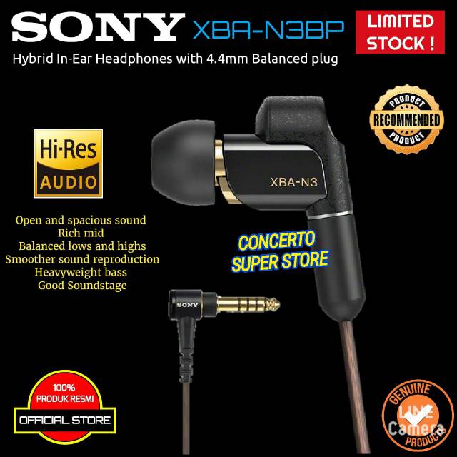 Jual SONY XBA N3BP Hybrid In-Ear Headphonesbwith 4.4mm Balanced