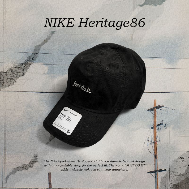 Nike Sportswear Heritage86 Adjustable Hat Iconic JUST DO IT 6 Panel Unisex  Cap