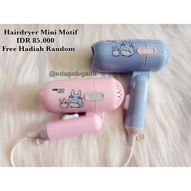 Jual hairdryer mini motif ladystar LS 357 Ori hairdryer lipat