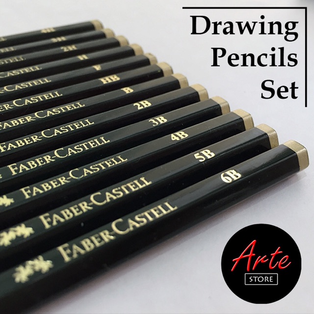 Graphite Sketch Pencil Set 12ct Faber-Castell 9000 -Art 8B - 2H