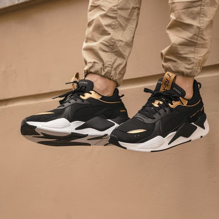 Puma rs x hotsell black gold