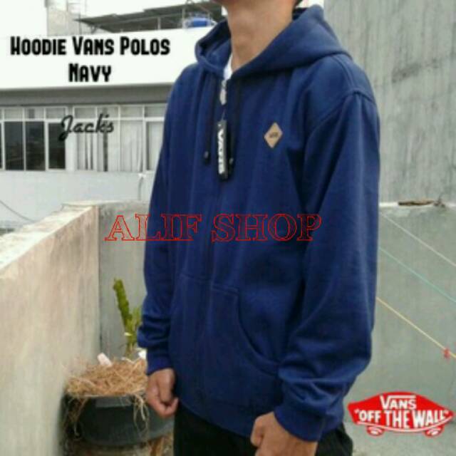 Jaket vans off shop the wall biru