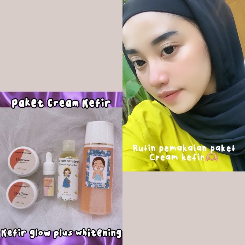 Jual PAKET CREAM WAJAH KEFIR GLOW PLUS WHITENING CREAM GLOWING