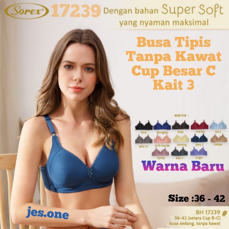 Promo Sorex Bra Tanpa Kawat Super Soft 17239 Cup Besar Kait 3 Busa Sedang  Basic Harian Nyaman Diskon 2% Di Seller Sorex Official Store - Penjaringan,  Kota Jakarta Utara