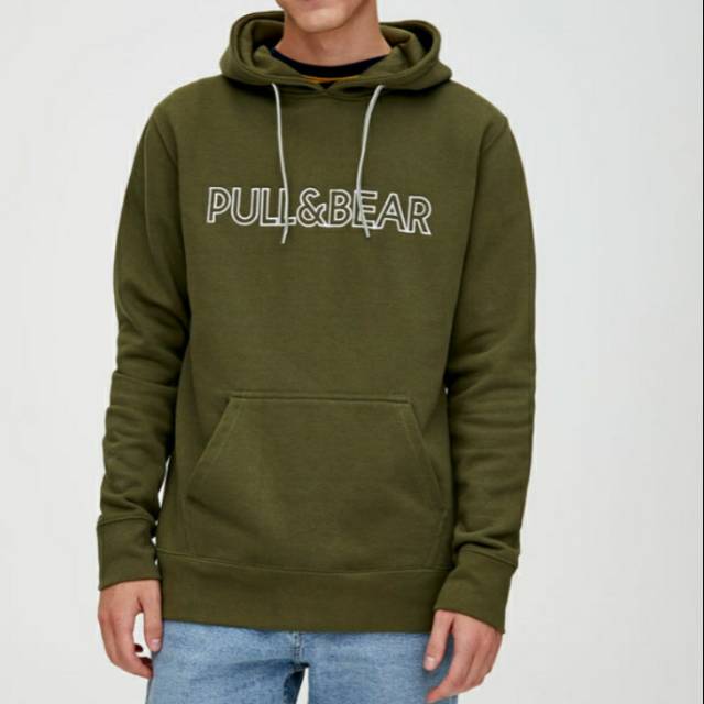 Jual Hoodie Pull and Bear PULL BEAR HIJAU khaki army ORI ASLI