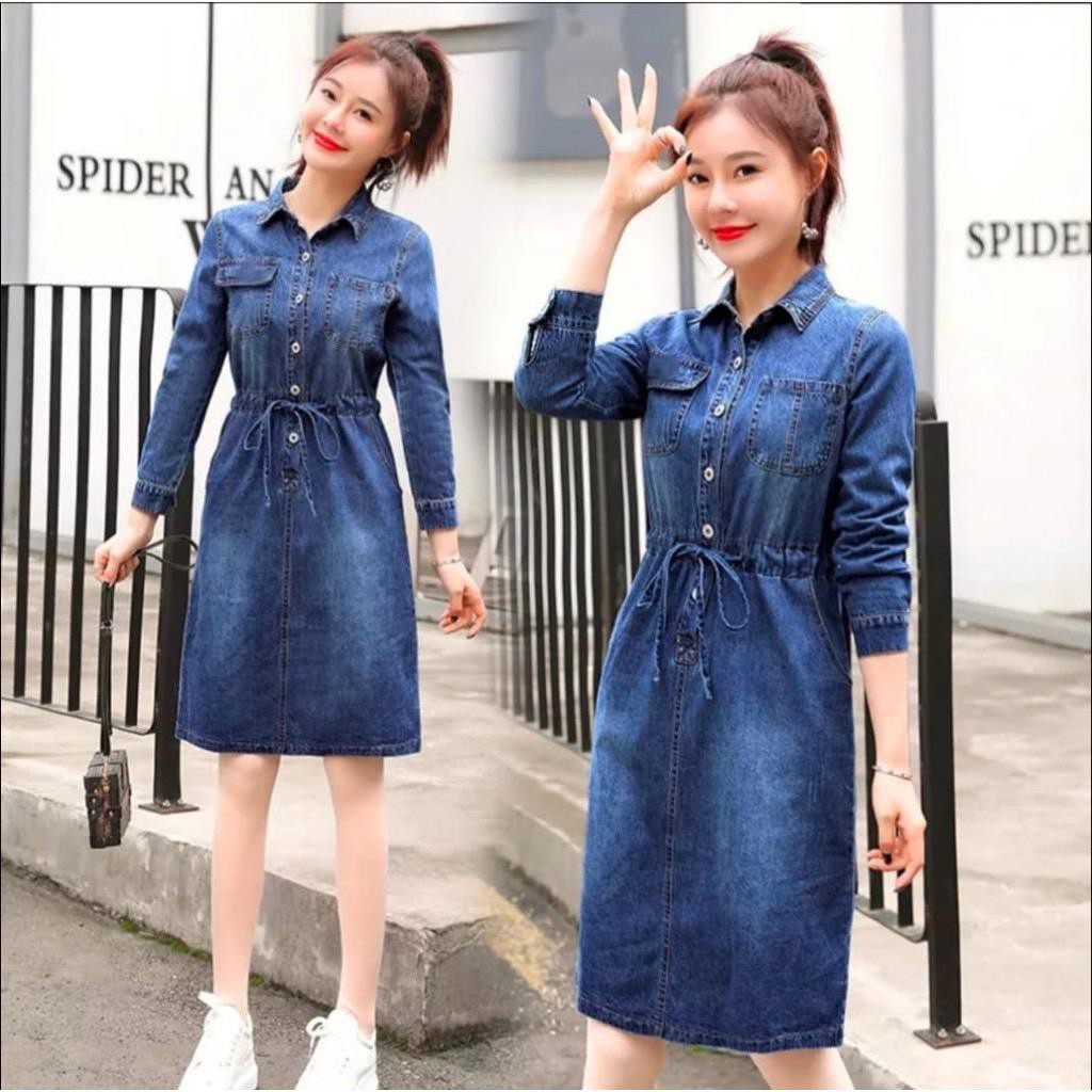 Dress denim hot sale wanita