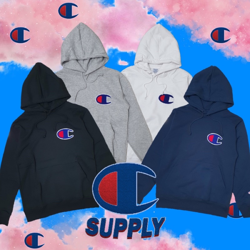 Champion sweater clearance big logo marketing