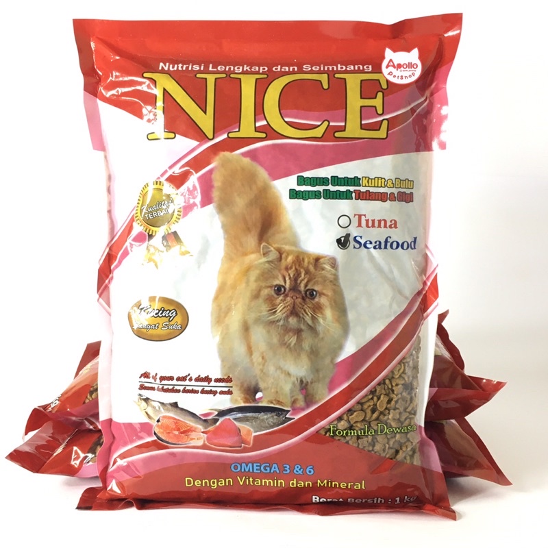 Nice cat dry cat food 1kg makanan kucing berbentuk biskuit kering