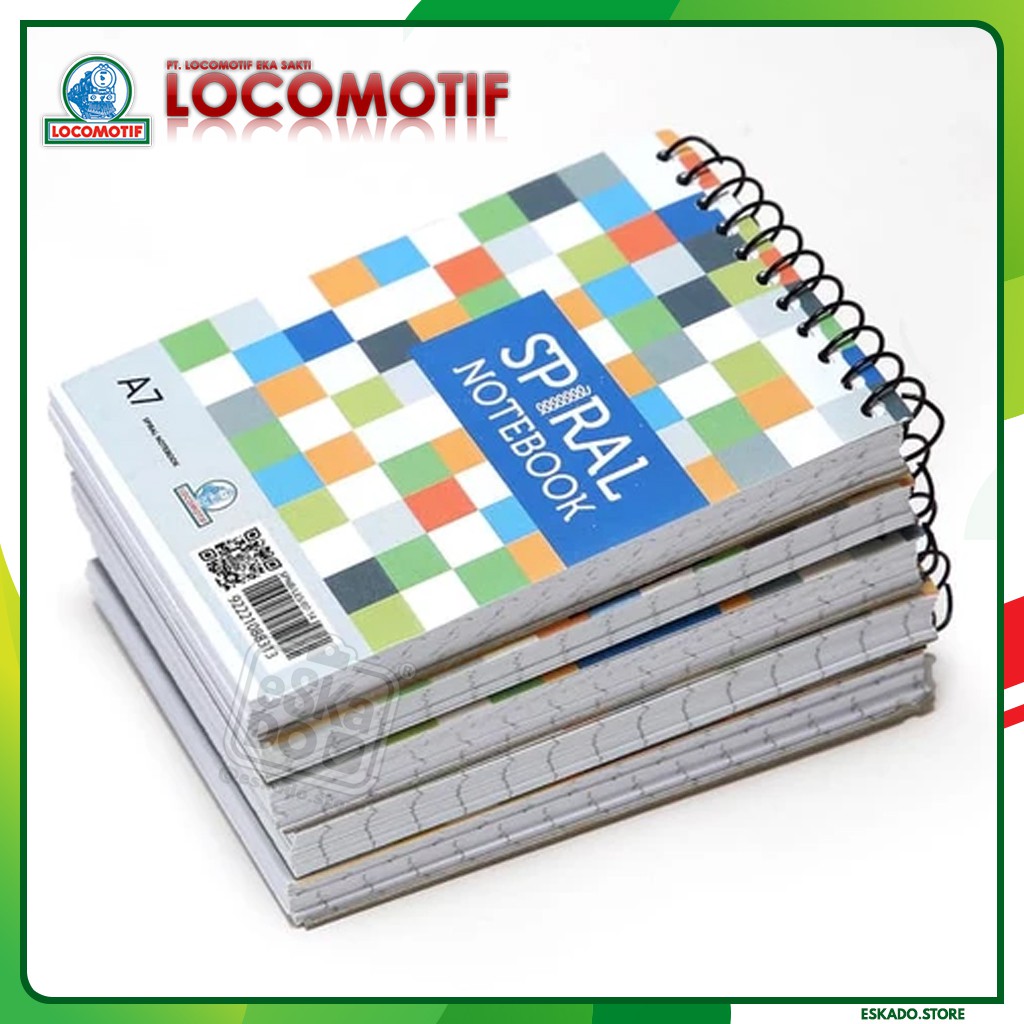 Jual MOTIF Spiral Note Book A7 80 sheets GARIS - Buku Tulis Memo Locomotif