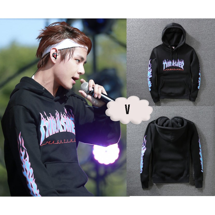 Jual Jaket Hoodie BTS V TAEHYUNG THRASHER Shopee Indonesia