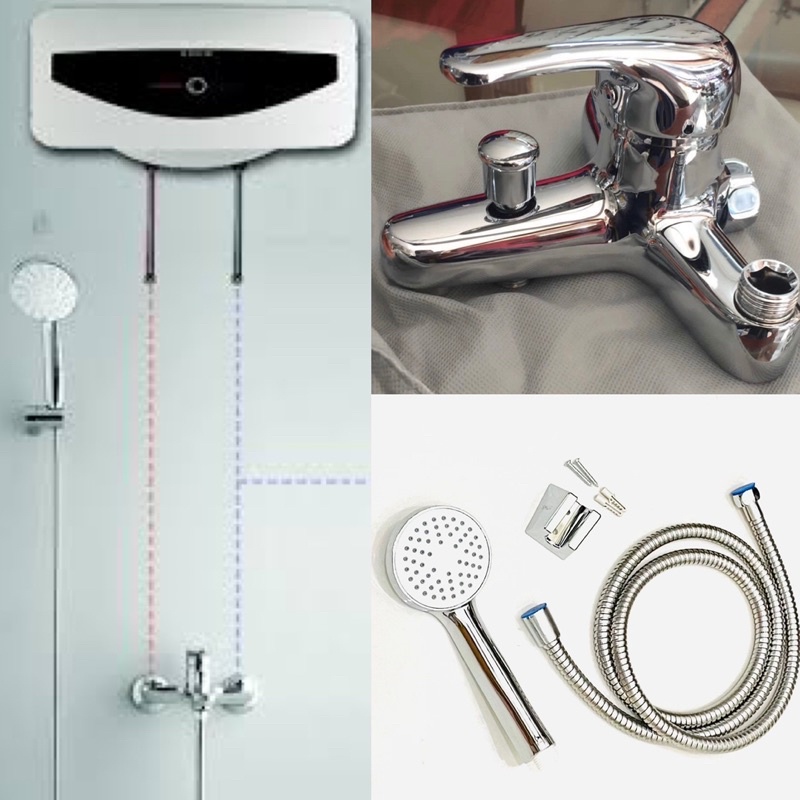 Jual Kran Bathtub Shower Mixer Panas Dingin Intalasi Luar Water Heater  Brass Shower Set - Kran tanpa bobok / bongkar tembok | Shopee Indonesia