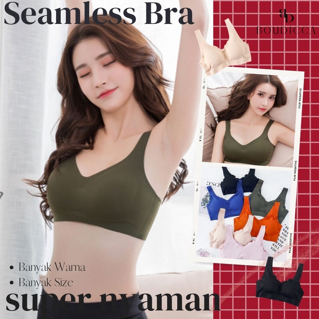 Jual Bra Seamless Tanpa Kawat/Bra Wanita Seamless/Bra Sport - Hijau, 36 -  Jakarta Barat - S.m Collection