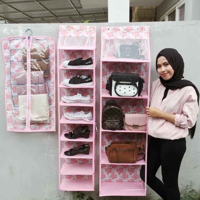 Jual Rak Gantung Set 3in1 Resleting Rak Tas Rak Sepatu Rak