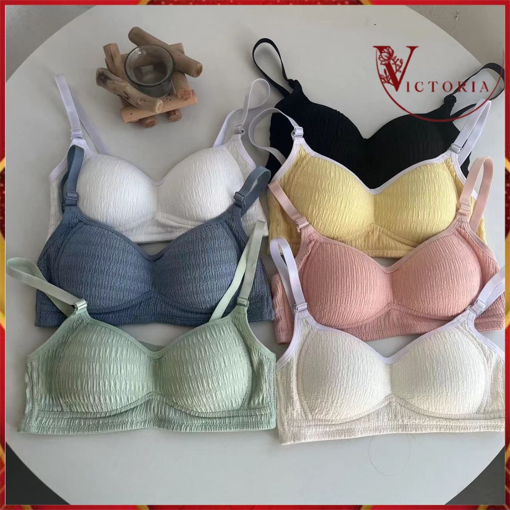 Jual SFT7703-beige Push Up Bra Nylon Tanpa Kawat Cup B 